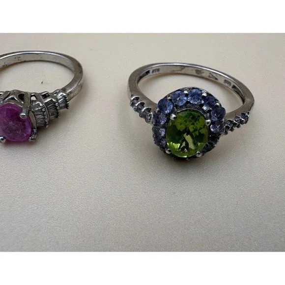 Lot of 5 Designer .925 Sterling Silver Rings & Pendant - STS Jewels & D'Joy - Picture 3 of 16